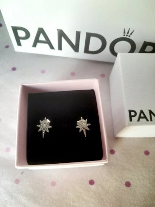 Pendientes Pandora Estrella Polar Plata