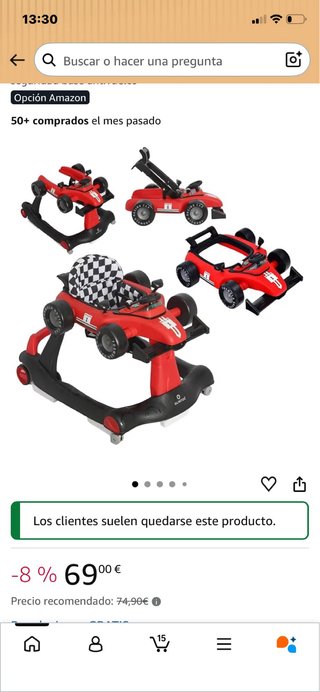 Tacatá Bebe Coche de Carreras Rojo
