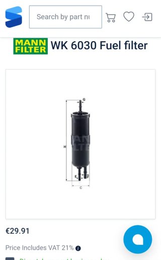 Filtro combustible Mann Filter WK 6030