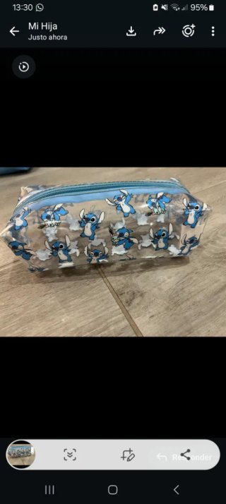 Neceseres Stitch Transparente y Azul