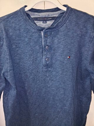Polo Tommy Hilfiger manga larga azul Talla S
