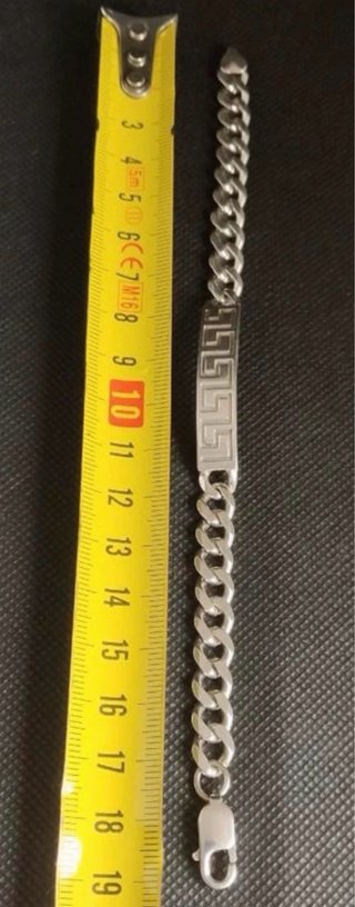 Pulsera Plata 925 Estampado Griego