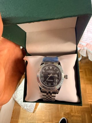 Reloj RLX Datejust Negro y Plateado