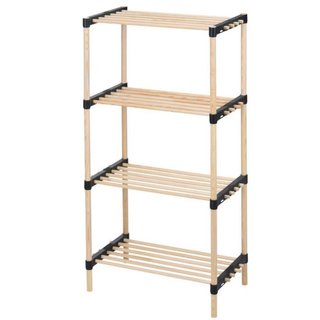 Scaffale Modulare Multiuso Bagno Mensole 4 ripiani Bambù