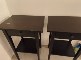 Mesitas de noche de madera negras