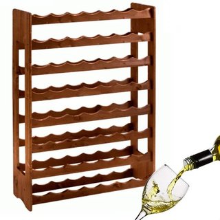 Cantinetta Porta Bottiglie Vino In Legno Scuro 56 Posti