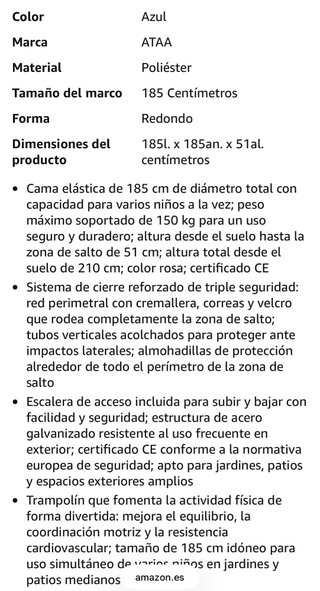 Cama elástica con red de seguridad