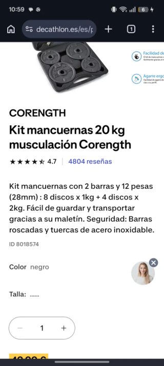 Kit Mancuernas 20kg Corength