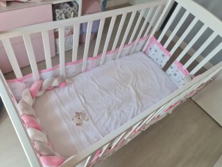 Cuna bebé madera haya blanca Asalvo.