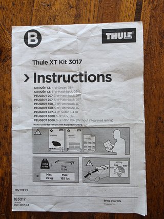 Kit Piedi Thule 183017 Citroen/Peugeot