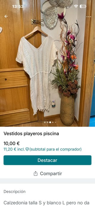Vestido Calzedonia Talla s 10 e cafa unon