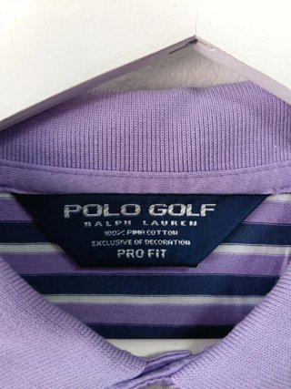 Polo Ralph Lauren Golf de rayas moradas talla L