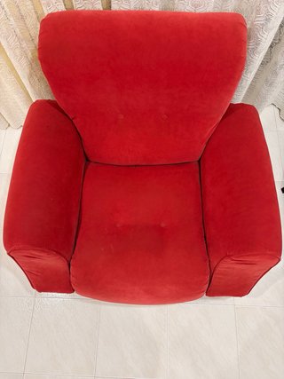 Sofá 3 plazas + 2 sillones rojos