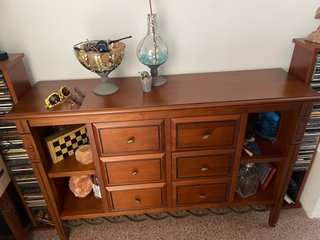 Mueble de entrada madera y cristal