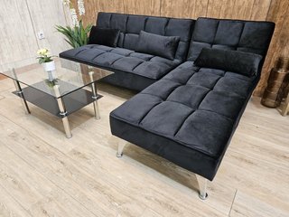 Sofá Cama Chaiselongue Negro de 200cm