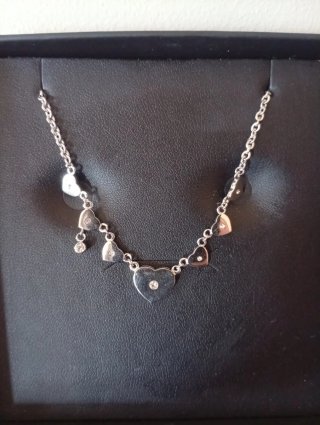 Pulsera LOTUS Plata Corazones Circonitas