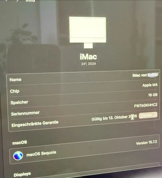 Apple iMac 24 M4 2024 16GB RAM 500GB SSD