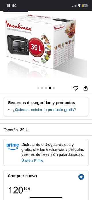 Horno Eléctrico Moulinex.¡¡60€ Comprado por 120€!!