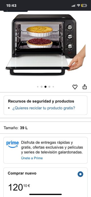 Horno Eléctrico Moulinex.¡¡60€ Comprado por 120€!!