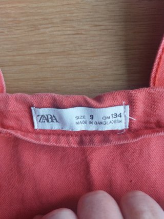 Peto vaquero rojo niña talla 9