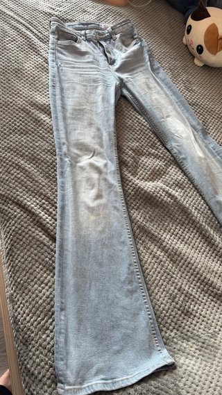 Pantalones campana Bershka azul claro T.32