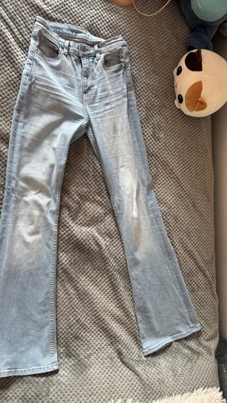 Pantalones campana Bershka azul claro T.32