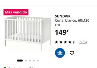 Cuna bebé IKEA blanca Sumdvik