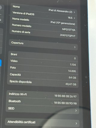 iPad 10ª Generazione 64GB Blu