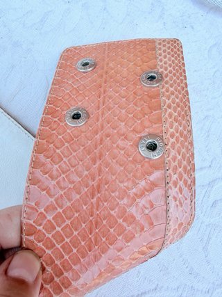 Cintura pelle serpente rosa salmone