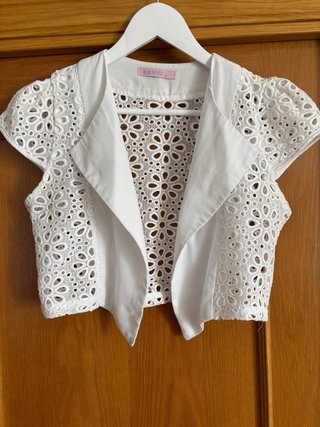 Torera Verano Encaje Blanco Blu Deise