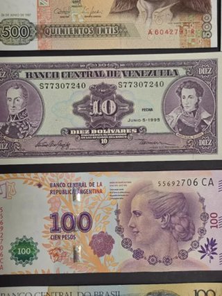Lote de 14 billetes de Latinoamérica