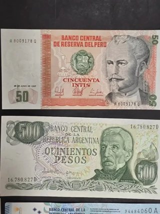 Lote de 14 billetes de Latinoamérica