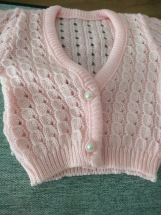 Conjunto 2 jerseies bebé chica punto rosa y blanco