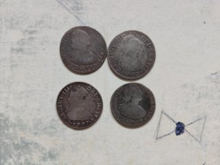 Monedas de Plata 1 Peseta 1837 y Carlos III
