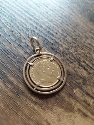 Colgante Moneda Napoleón III 20 Francos 1869