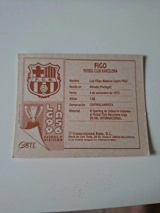 Carta Fútbol Figo F.C. Barcelona 95/96