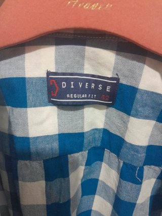 Camisa a cuadros DIVERSE azul y blanco Talla M