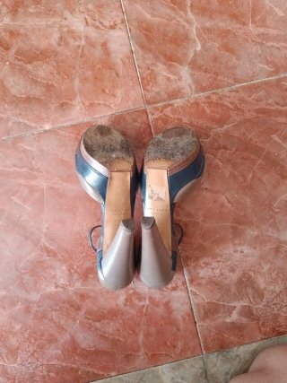 Pura Lopez Tacones Azul y Marrón