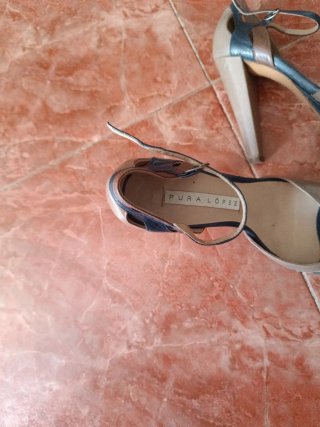 Pura Lopez Tacones Azul y Marrón