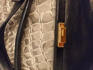 Borsa Fendi Peekaboo Pelle e Velluto a Coste