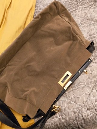 Borsa Fendi Peekaboo Pelle e Velluto a Coste