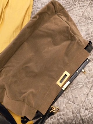 Borsa Fendi Peekaboo Pelle e Velluto a Coste