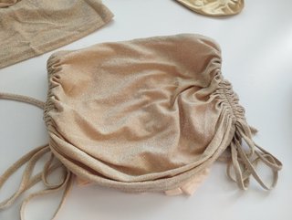Conjunto Top y Falda pantalón Dorado t xs