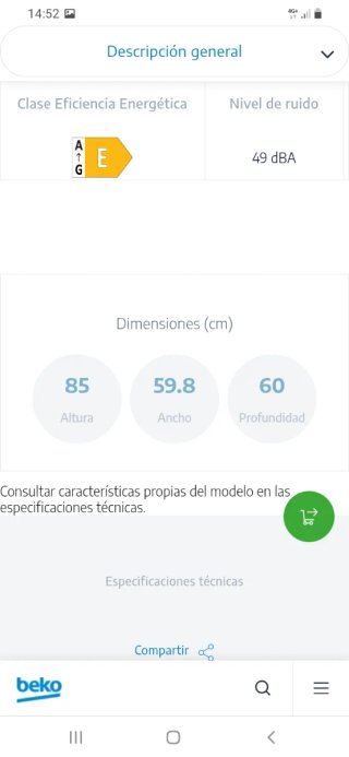 Lavavajillas Beko DVN05320X