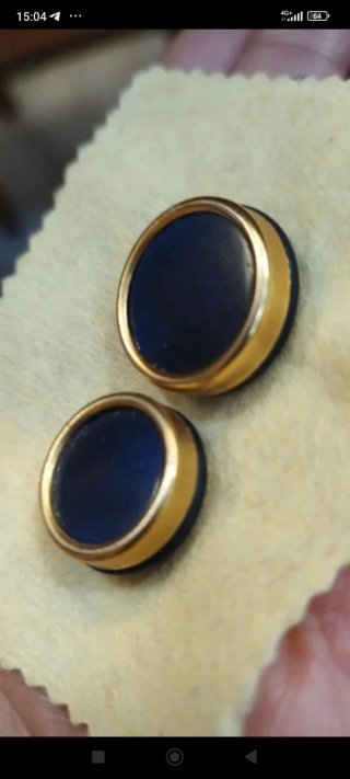 2 Bottoni Vintage Blu & Oro