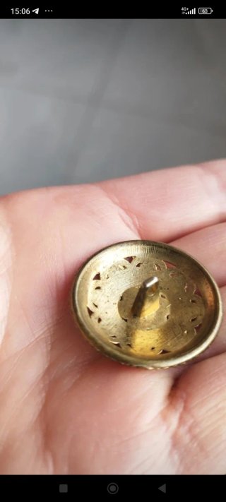 Bottone gioiello vintage metallo 3,5 cm