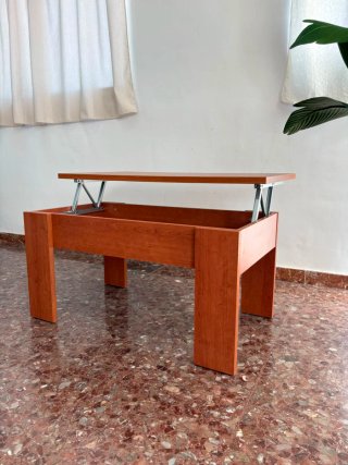 Mesa de centro elevable de madera