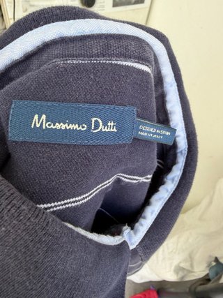 Polo Massimo Dutti Rayas Azul Talla XL