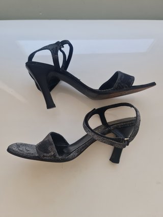 Sandalias Farrutx fiesta negro/plata T38