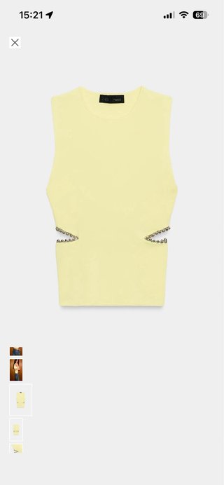 Top Zara Amarillo Talla M con etiqueta